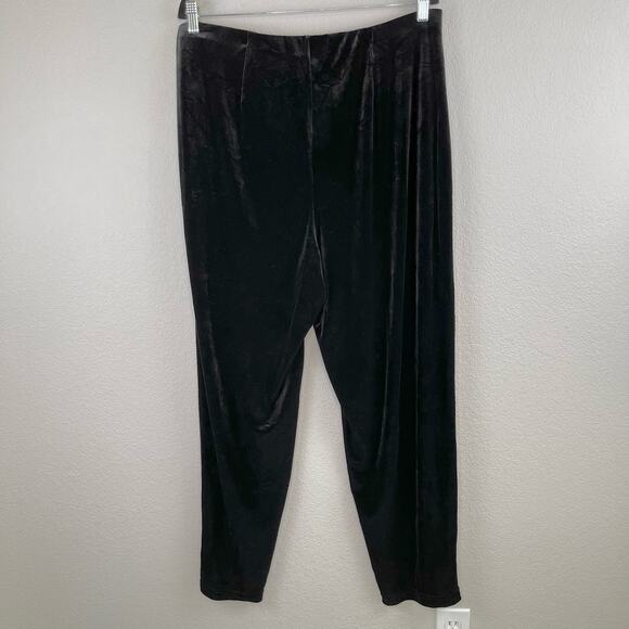 Vintage Maggie Sweet Black Elastic Waist Velvet Pull On Stretch Pants Plus 1X - Picture 2 of 11
